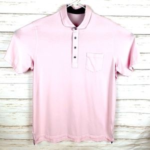Greyson Mens Short Sleeve Easy Care Wolf Logo Golf Polo Shirt Pima Blend Pink XL